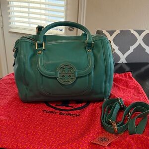 Tory Burch Teal Leather Satchel